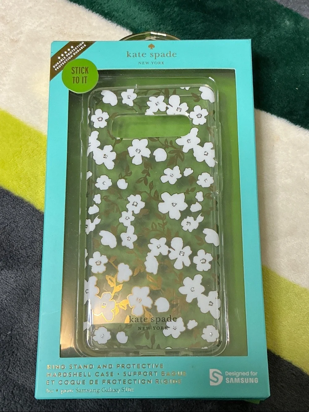 Kate Spade Green Floral Clear Samsung Case & OtterBox Symmetry Clear Case Bundle